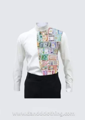 African White Shirt Money Half Design