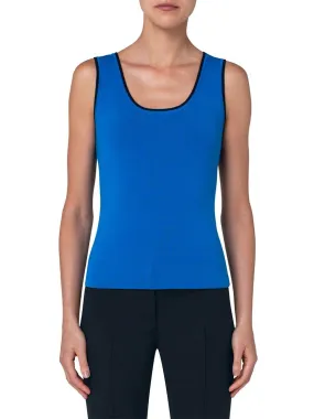 Akris Punto Colorblock Stretch Wool Tank in Electric Blue/Navy