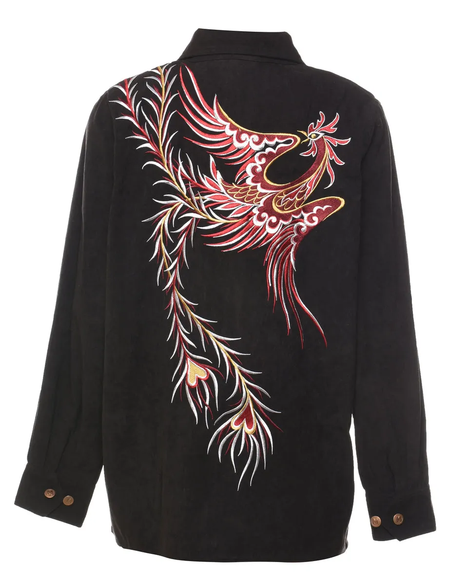 Black & Multi-Colour Bob Mackie Embroidered Jacket - S