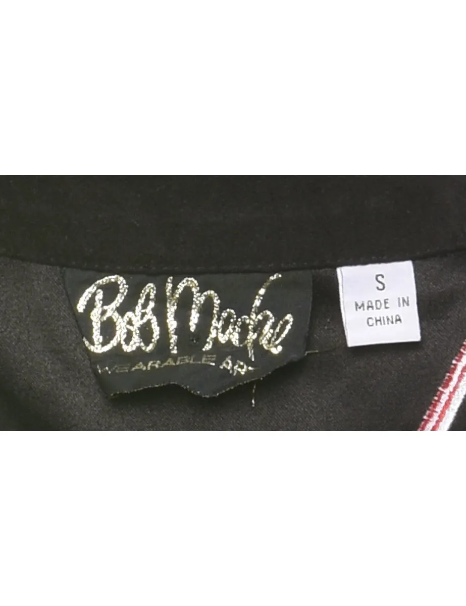 Black & Multi-Colour Bob Mackie Embroidered Jacket - S