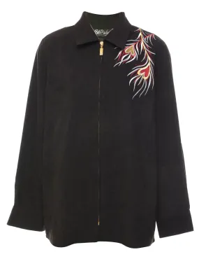 Black & Multi-Colour Bob Mackie Embroidered Jacket - S