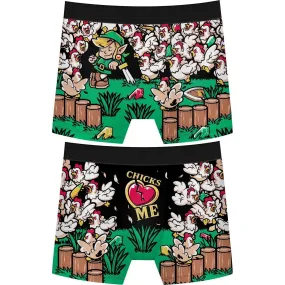 Chicks Heart Me Zelda Link Mens Boxer Briefs