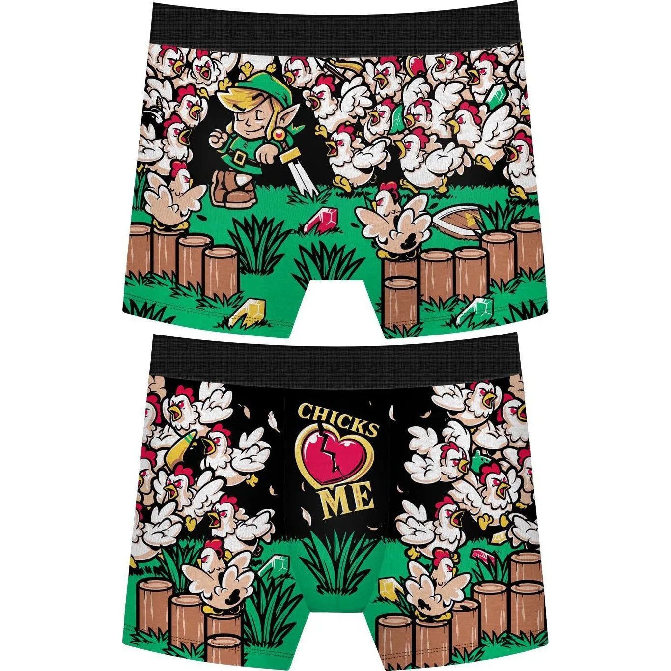Chicks Heart Me Zelda Link Mens Boxer Briefs