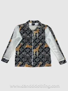 Jacket Elephants Black D&D Print