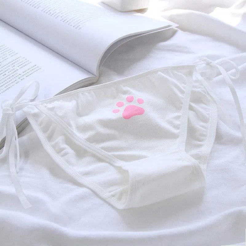 Kawaii Anime Cat Paw Tie Panties