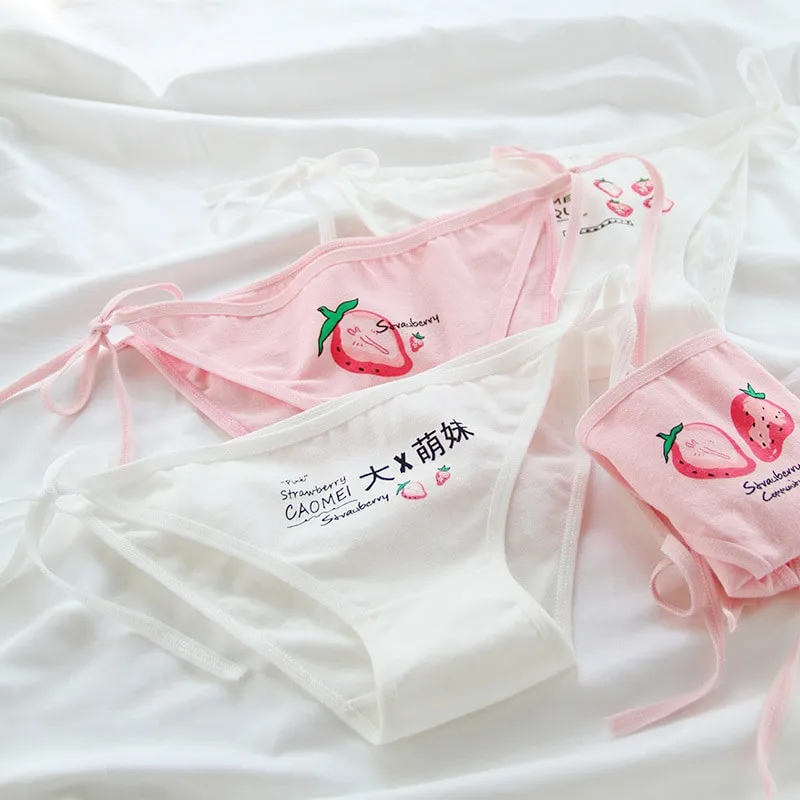 Kawaii Strawberry Lace Up Panties