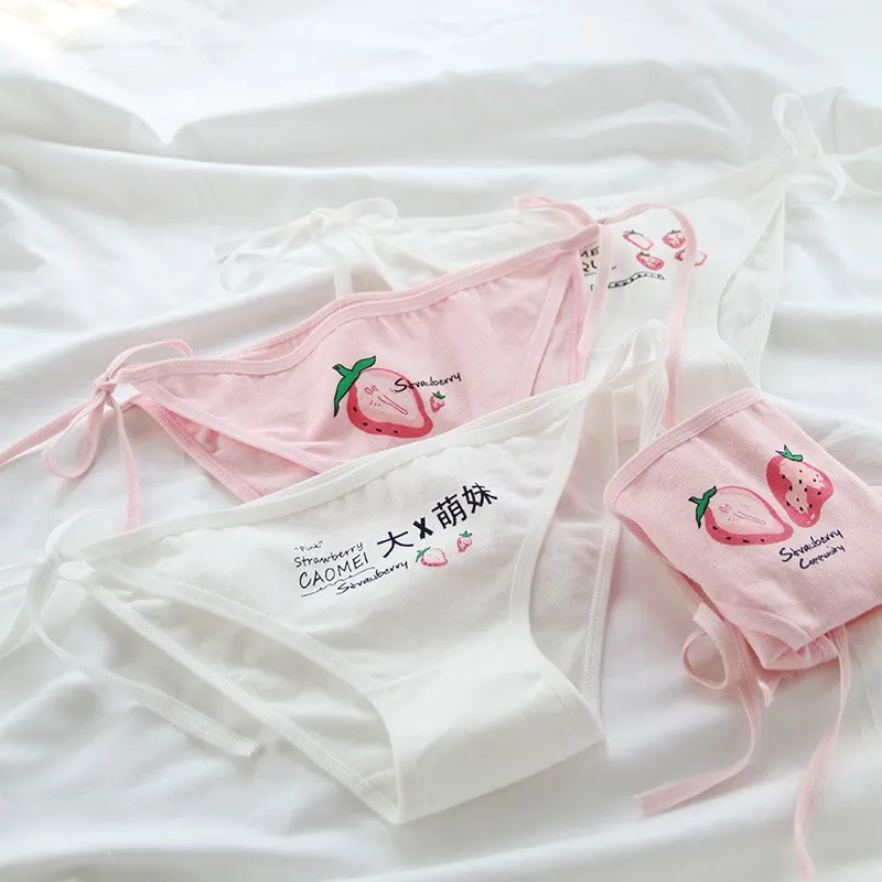Kawaii Strawberry Lace Up Panties