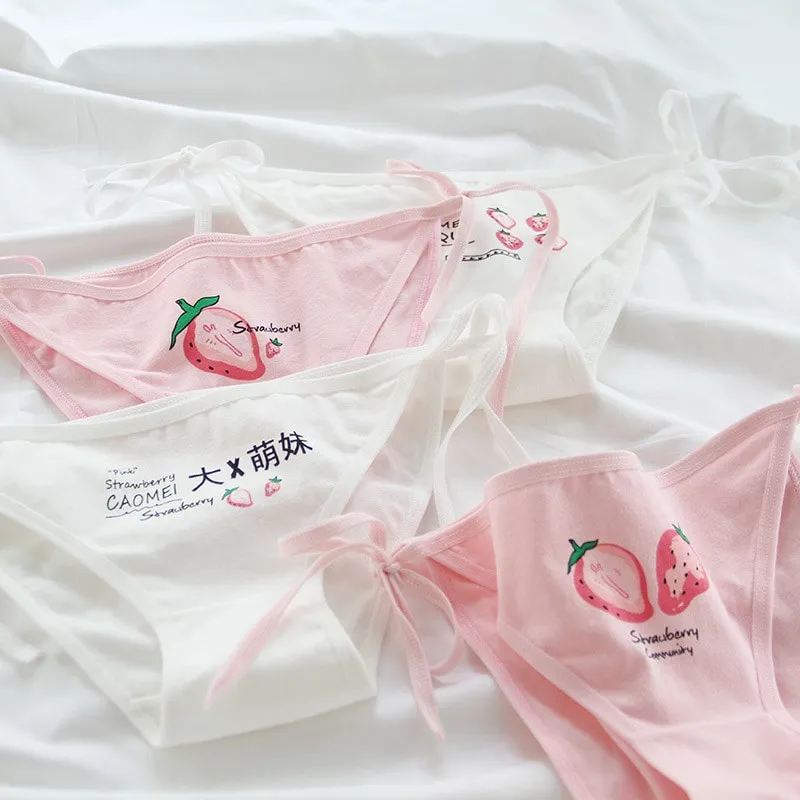 Kawaii Strawberry Lace Up Panties