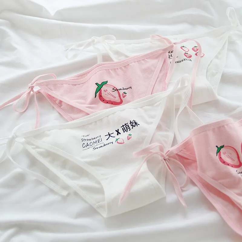 Kawaii Strawberry Lace Up Panties
