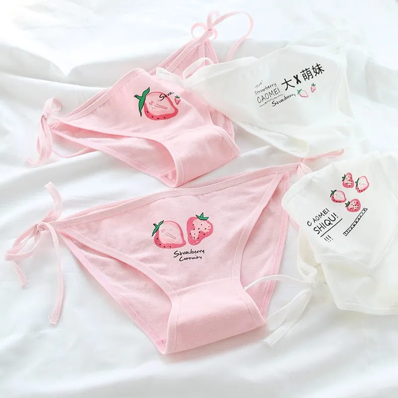 Kawaii Strawberry Lace Up Panties