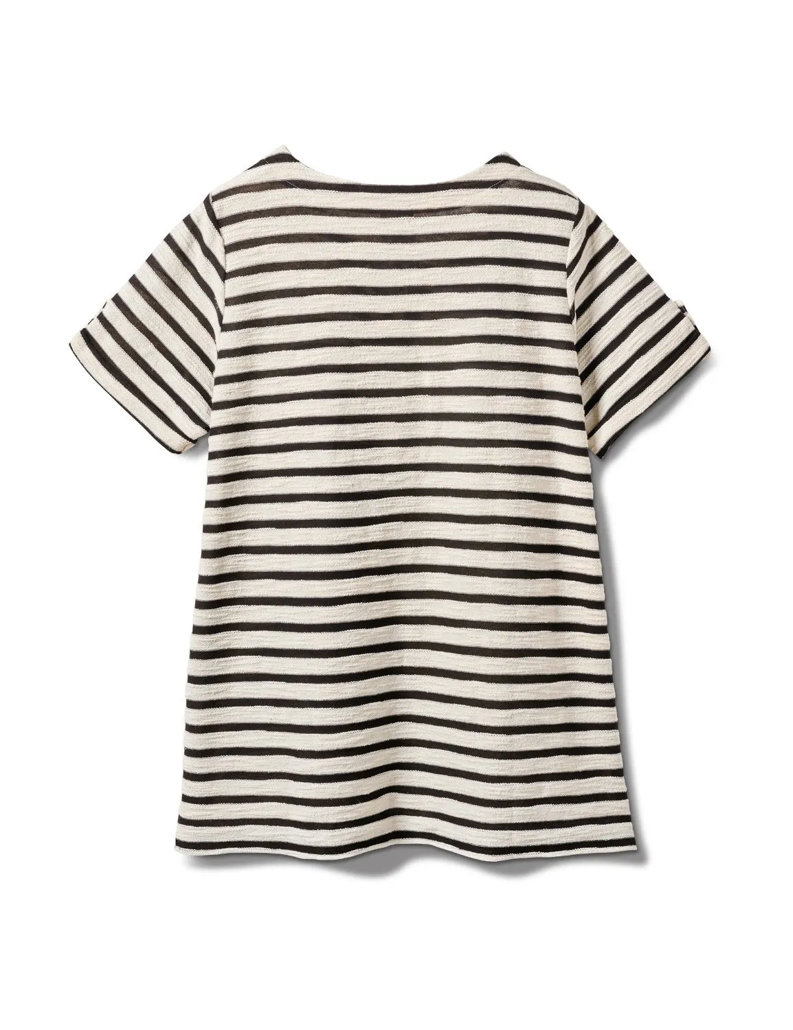 Lace Up Stripe Knit Top