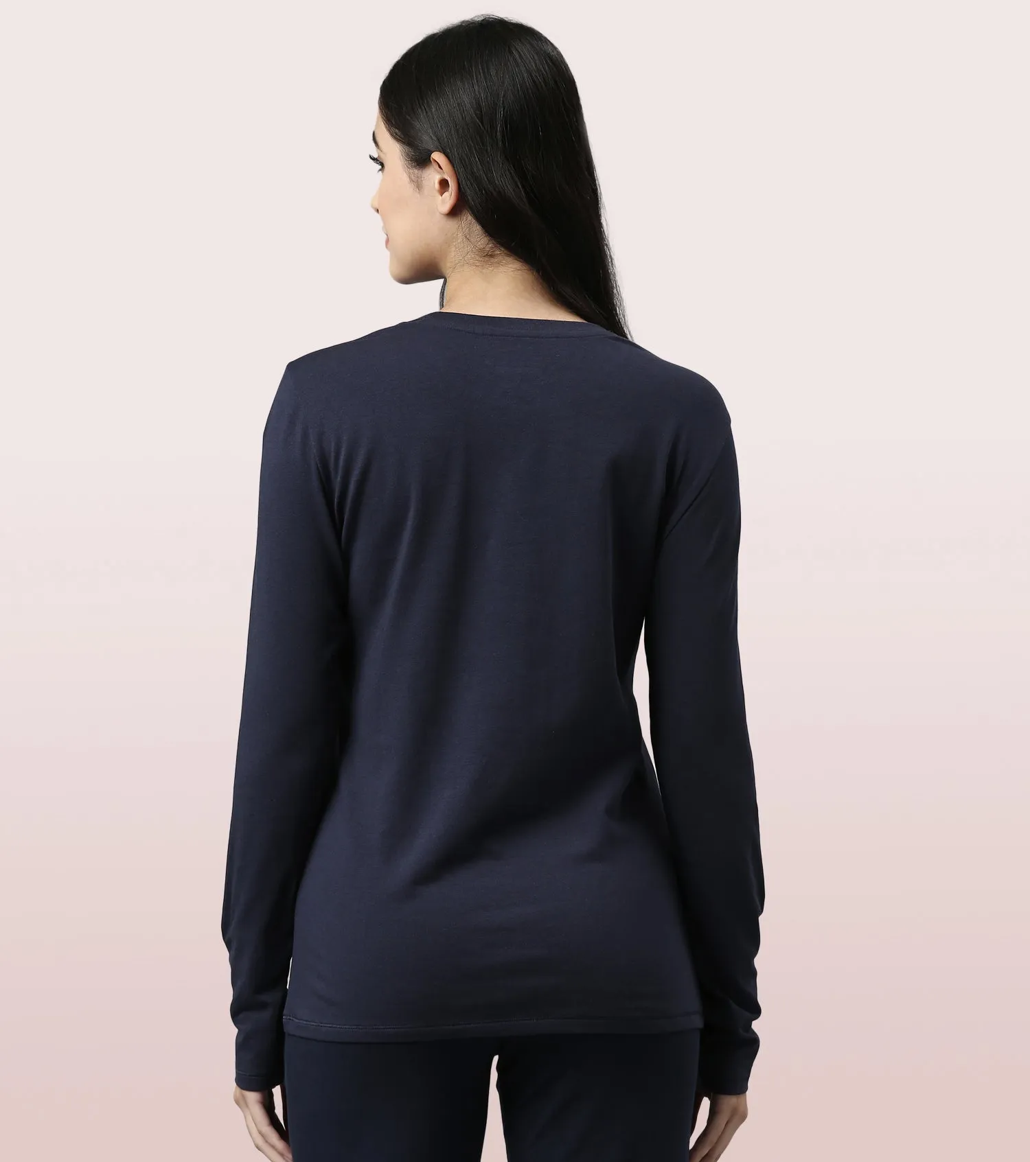 Long Sleeve Basic Crew Tee – Graphic Print | Crew Neck Basic Stretch Cotton Tee
