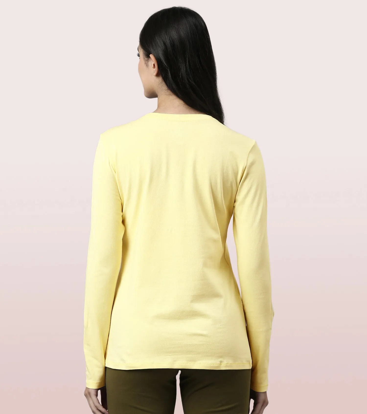 Long Sleeve Basic Crew Tee – Graphic Print | Crew Neck Basic Stretch Cotton Tee