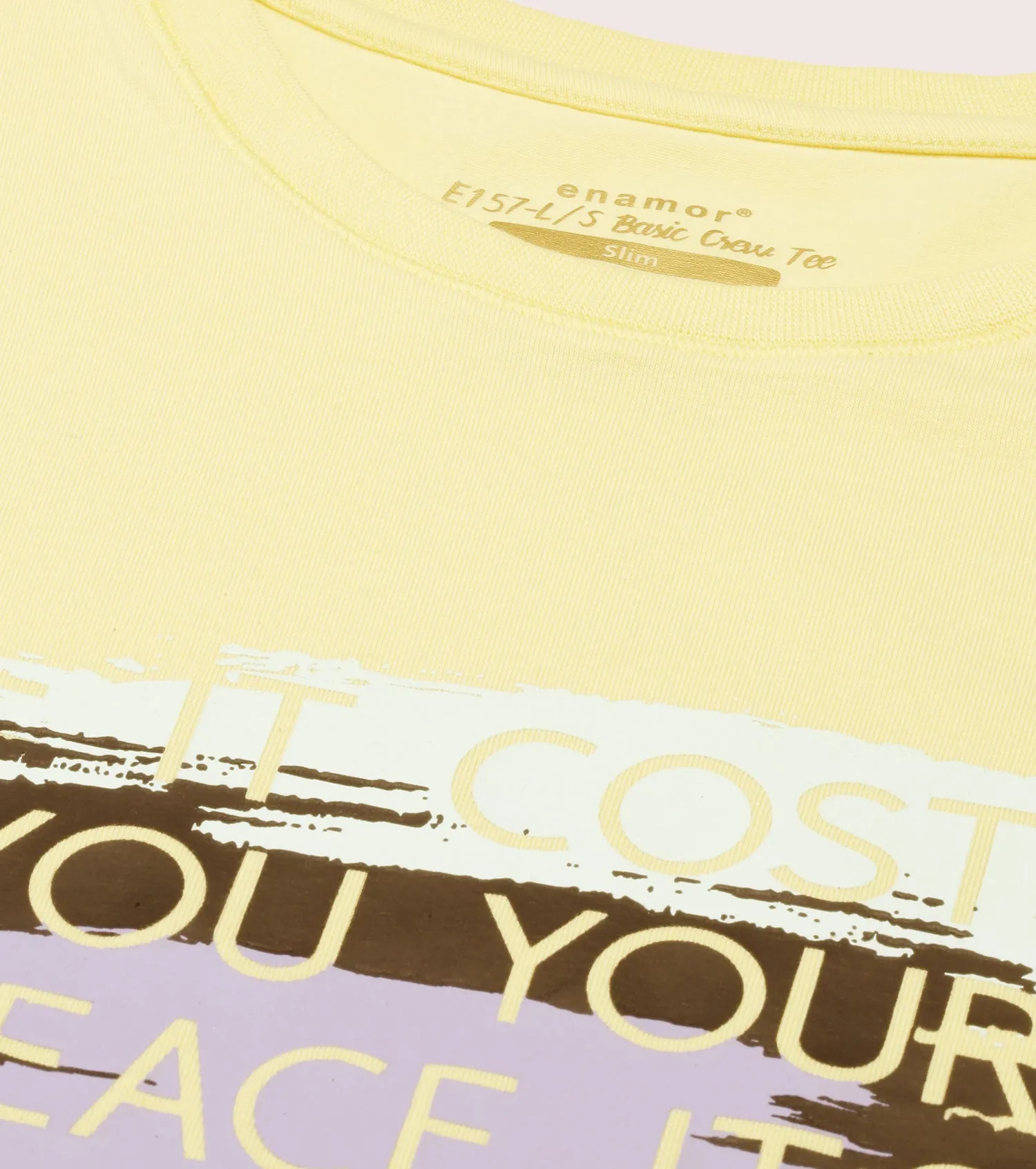 Long Sleeve Basic Crew Tee – Graphic Print | Crew Neck Basic Stretch Cotton Tee
