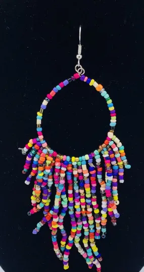 Multicolored Beaded Dangle Earrings