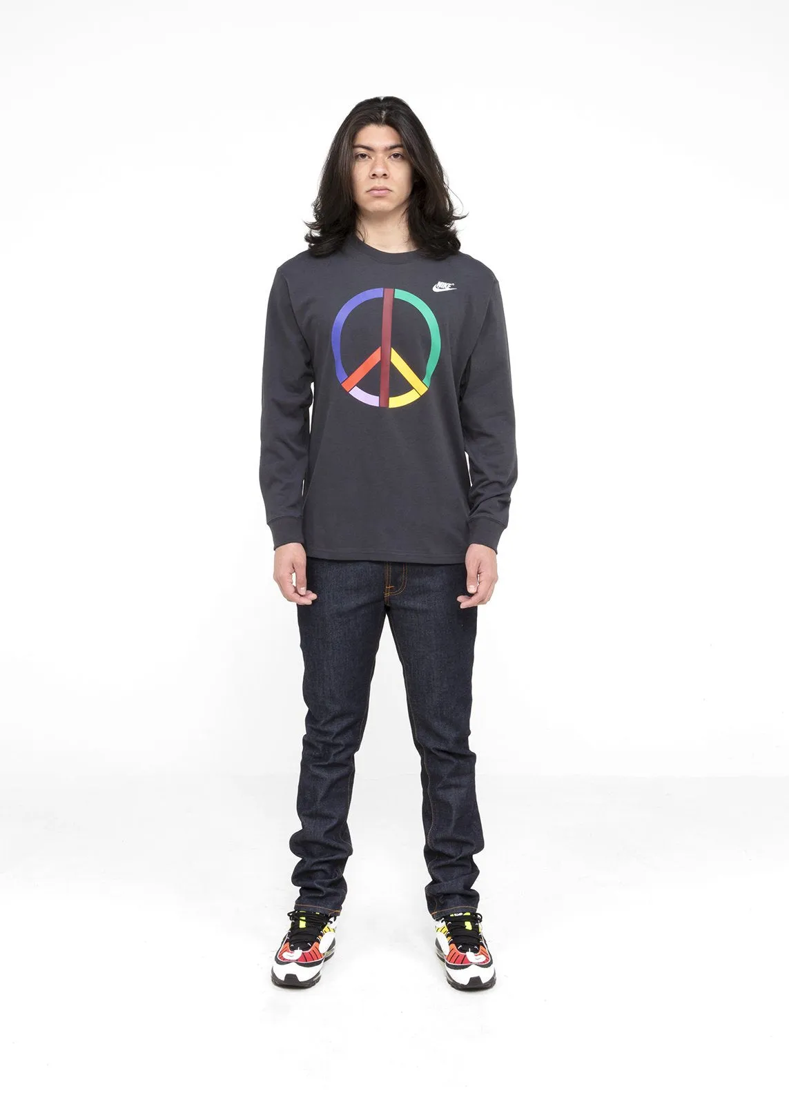 NIKE X OLIVIA KIM: MEN'S "PEACE" LS TEE [BLACK]