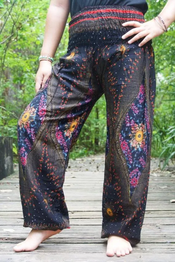PEACOCK Harem Pants Women Boho Pants Hippie Pants