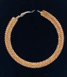 Rose Gold Rhinestone Hoops
