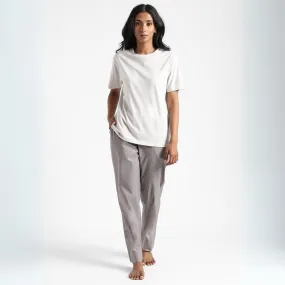 Women's Round Neck T-shirt | Cotton | Comfort Fit | Alabaster White