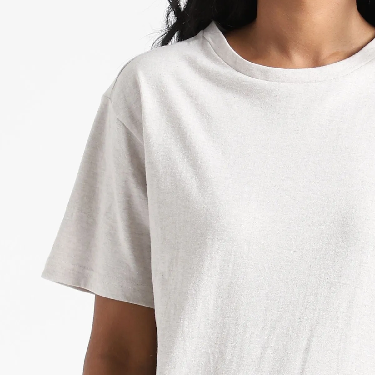 Women's Round Neck T-shirt | Cotton | Comfort Fit | Alabaster White