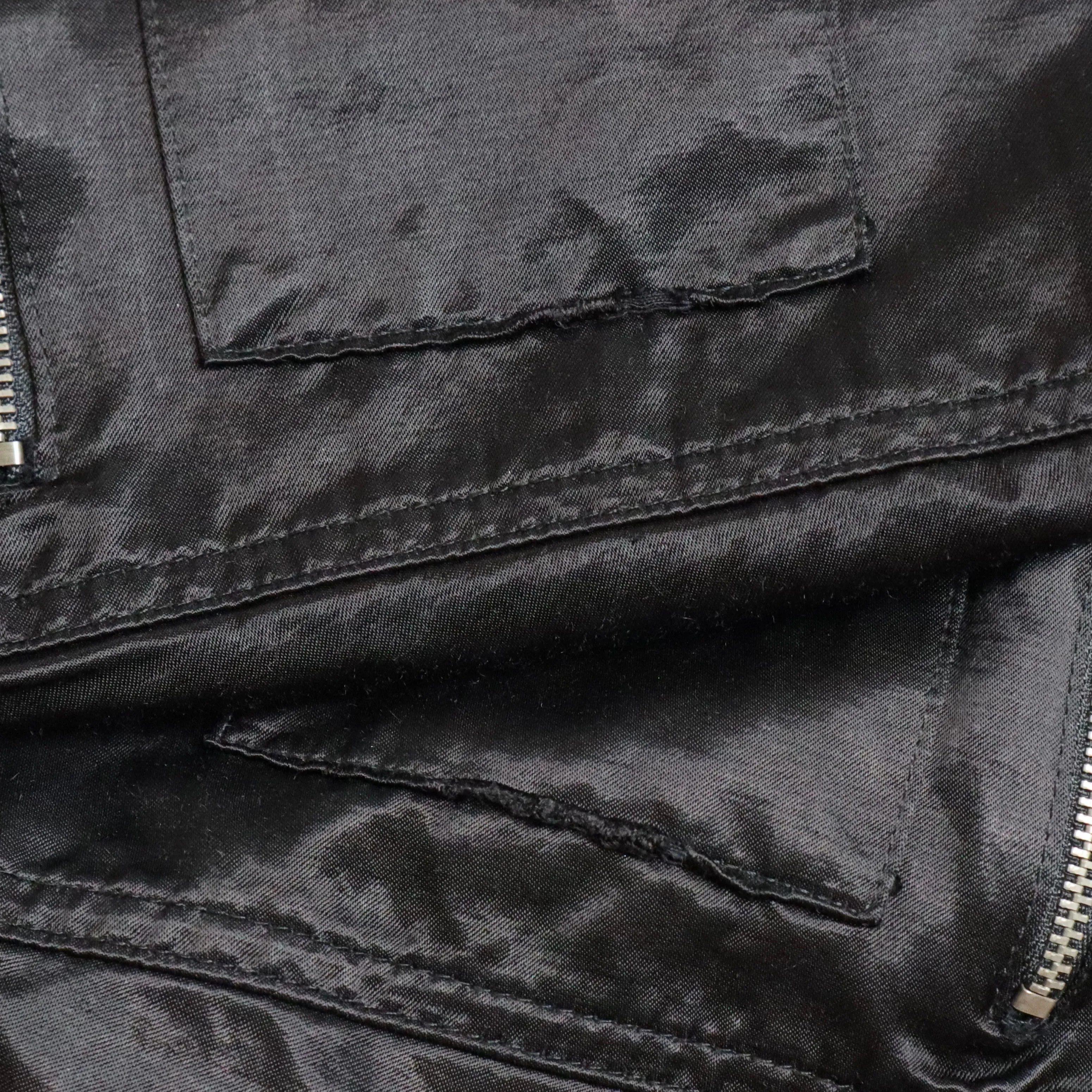 Y2K GUESS Black Satin Cargo Pants (S)