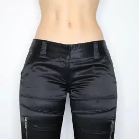 Y2K GUESS Black Satin Cargo Pants (S)